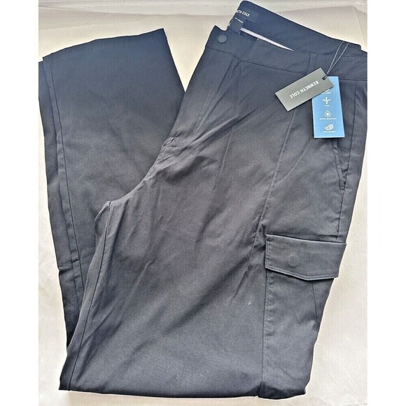 Kenneth Cole Mens Seam Cargo Pants Straight Leg Stretch Flat Front Black Size 40 - Picture 4 of 9